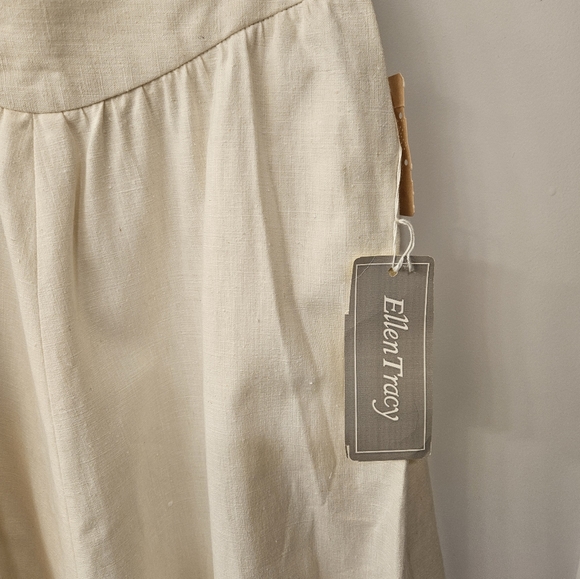 Vintage - NWT - Ellen Tracy White Linen Skirt - Size 6 - Picture 8 of 10